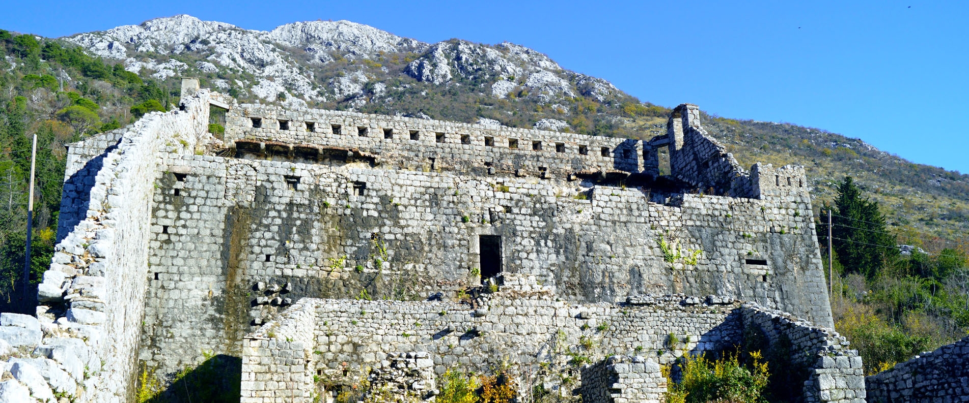 Perast, the fortress of St. Cross